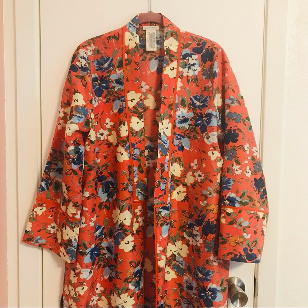 Lucky Brand Burnt Orange Kimono/Duster/Robe